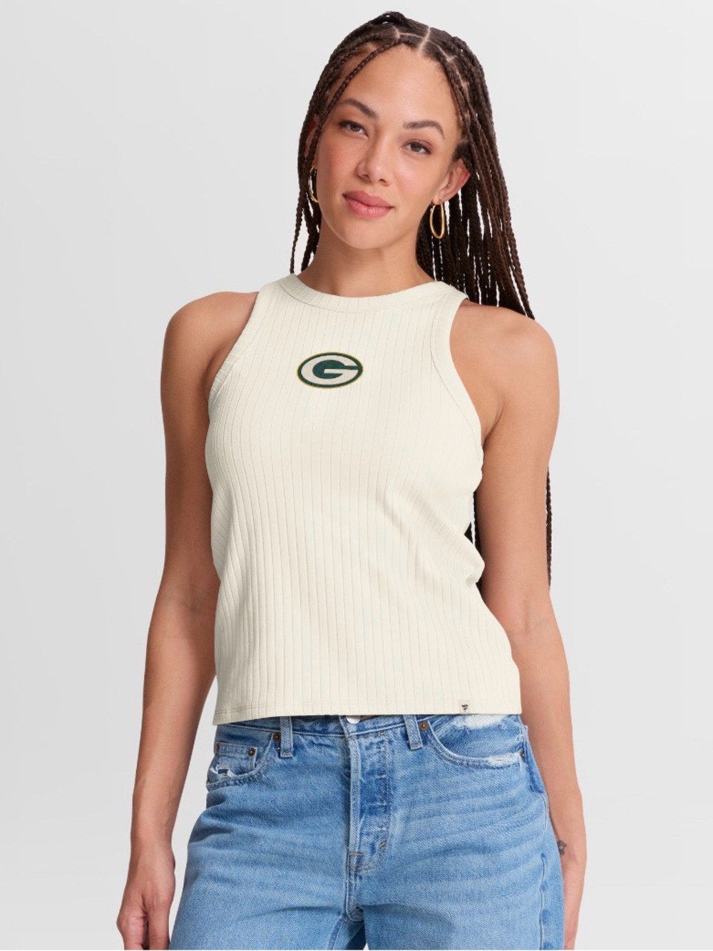 Green Bay Packers Fanatics Women’s Ribbed Tank Top Cream Size Small NWT